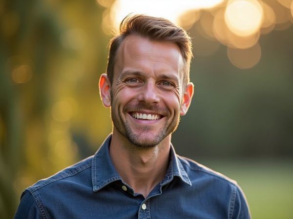 AI headshot sample, polished portrait